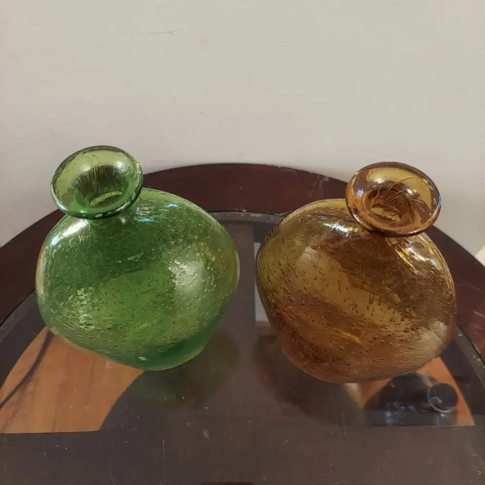 Mid Century Italian Amici Art Blown Bubble Glass 9.5